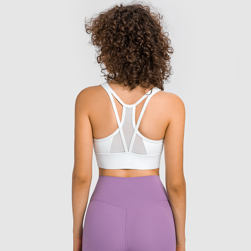  White Criss Cross Bralette w/Removable Pads