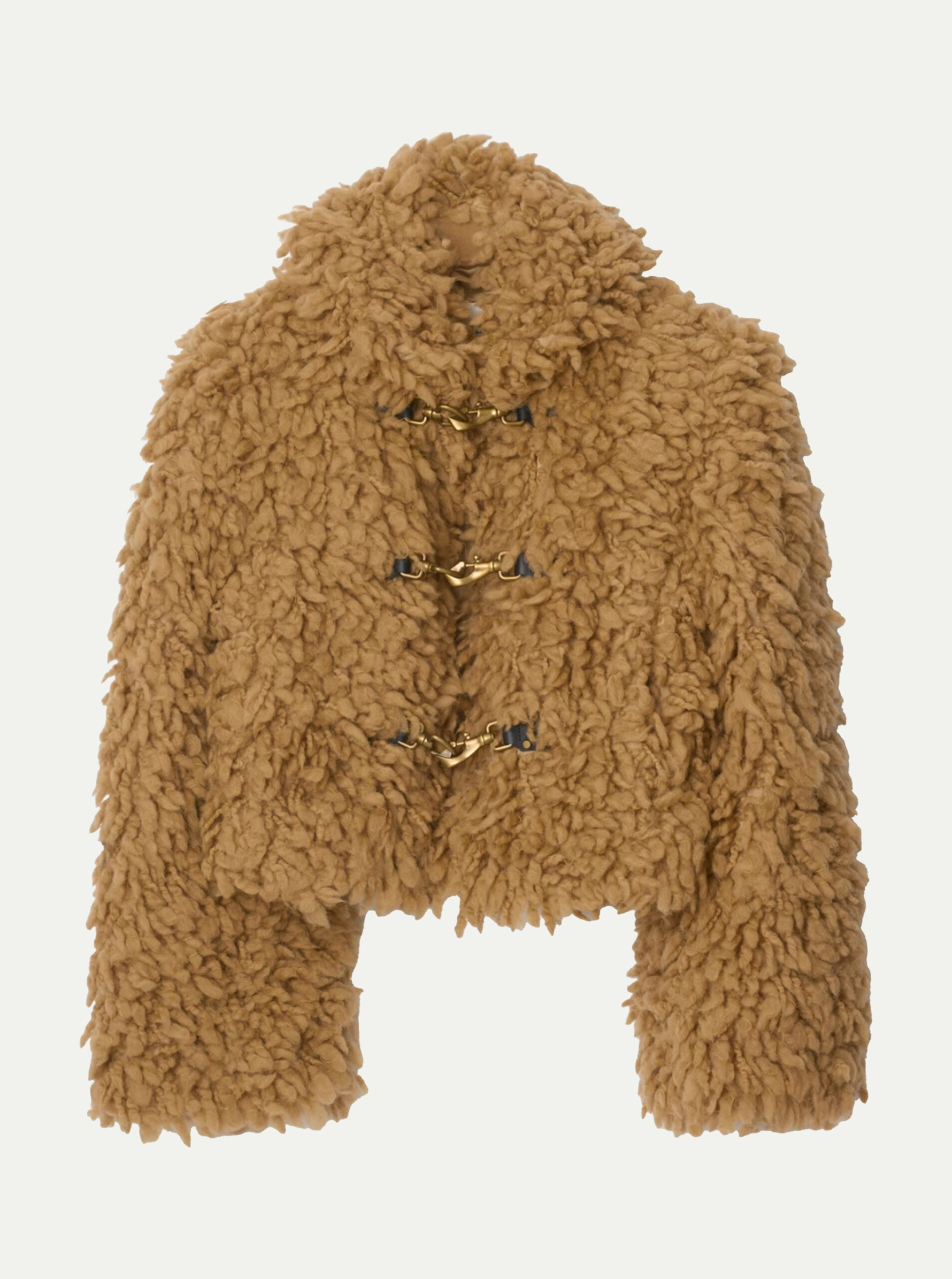 Fuzzy Toggle Cropped Coat